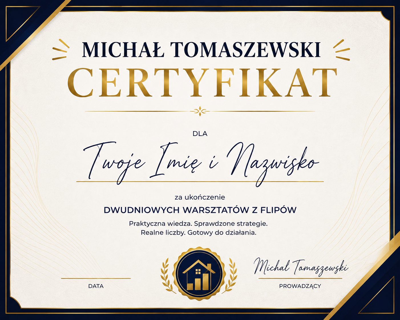 Certyfikat ukończenia warsztatów